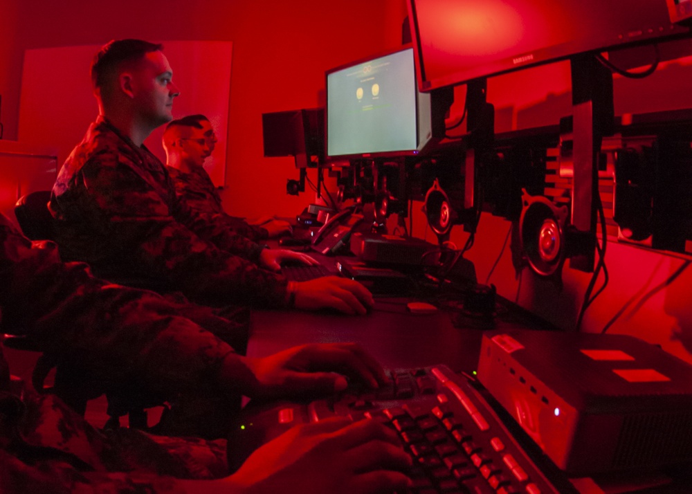 Marines conducting cybersecurity operations at Fort Meade